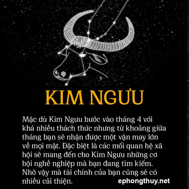 tháng 4 của cung Kim Ngưu